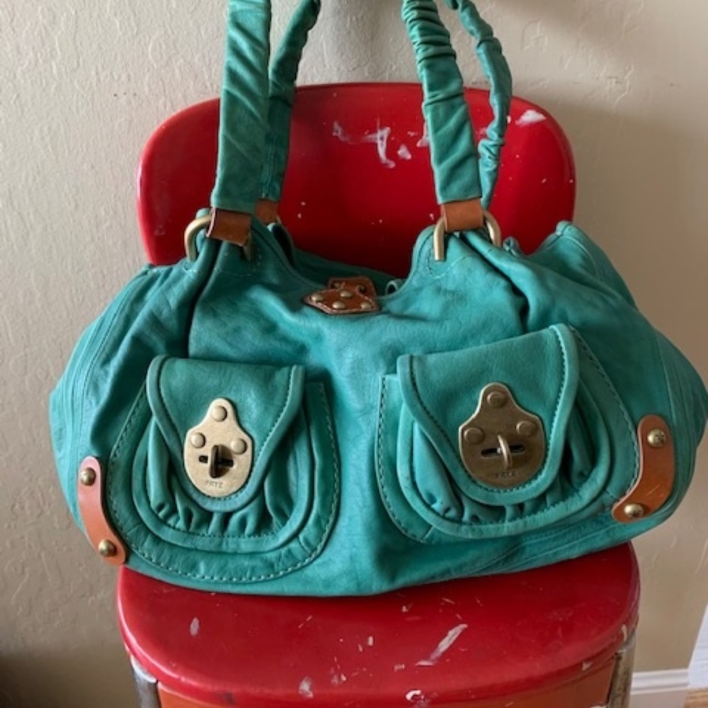Frye Leather Hobo Bag-Green Blue - Picture 1 of 8